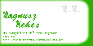 magnusz mehes business card